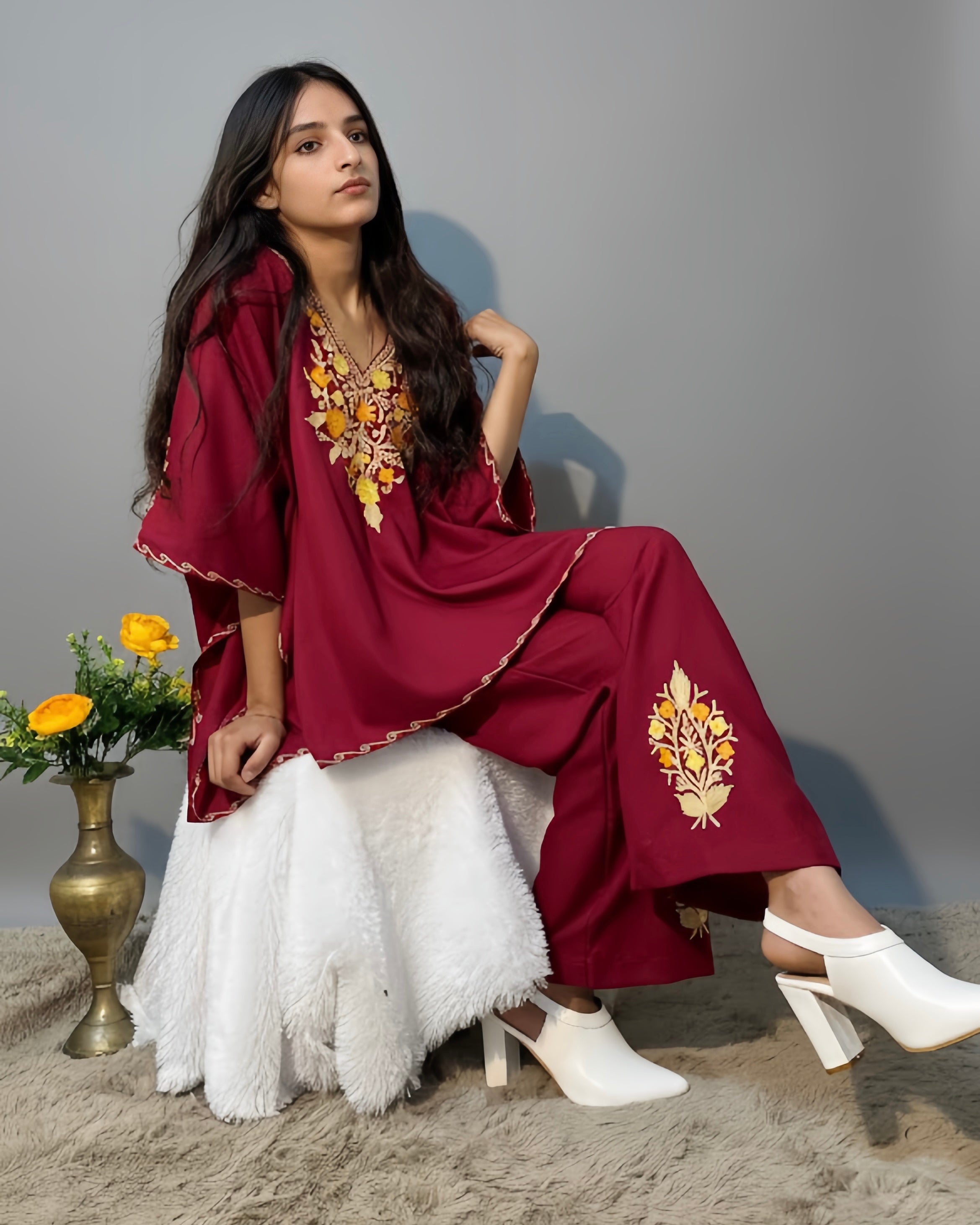 Cotton Kaftan Co-ord Set