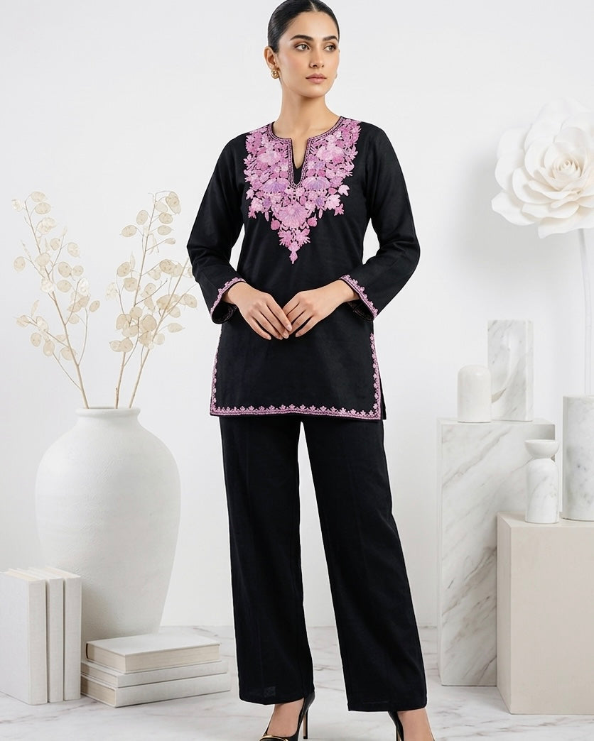 Kashmiri Ari Embroidered Short Cotton kurti