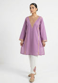 Lavender Embroidered kashmiri Kurta Set