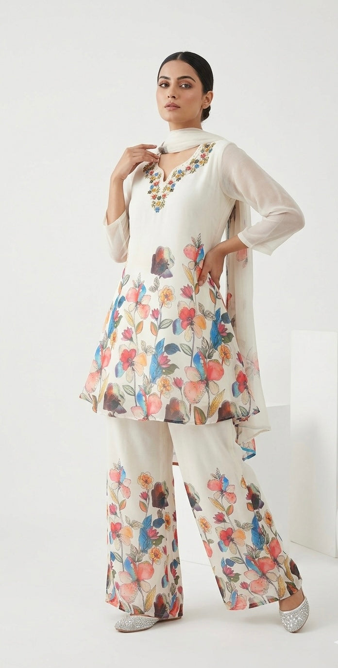 Ethereal Garden Ivory Floral  Set