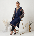 Kashmiri Ari Embroidered Navy Blue Wollen Pheran