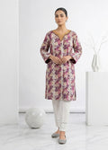 Floral Charm Mauve Leaf-Print Suit
