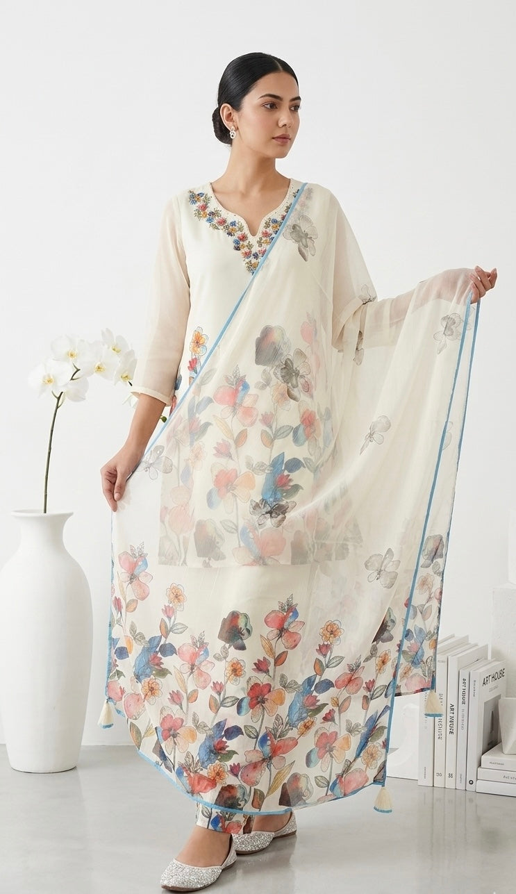 Ethereal Garden Ivory Floral  Set