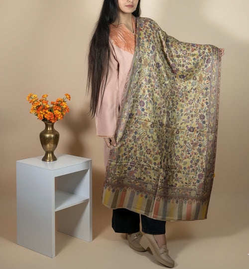 Al-Azhar kani shawl - Buttercream Meadow