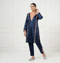 Midnight Blue Aari Embroidered Kashmiri Kurta Set