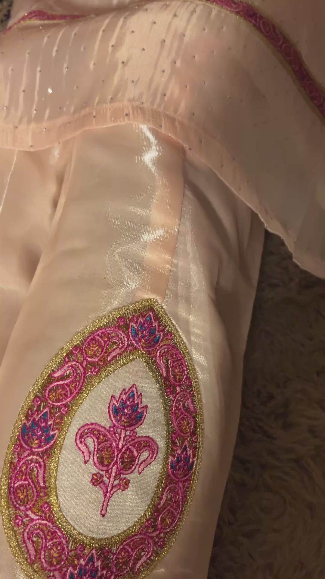 Blush Pink Embroidered kashmiri Kurta Set